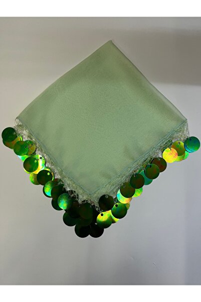 HÜLYA HEDİYELİK Büyük boy halay mendili (yeşil, şifon)