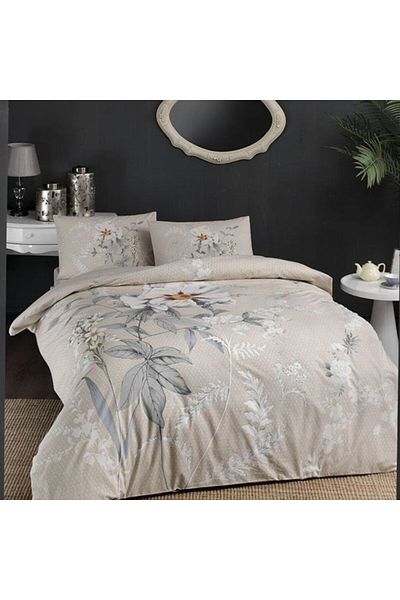 Taç Lenjerie pat dublu bumbac 100% satinat, design floral, TaçMako-Satin, Frida