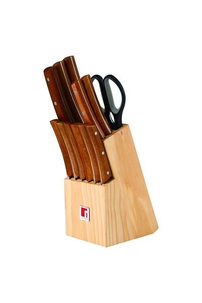 Bergner Knife set in wooden block 13 pieces NATURA