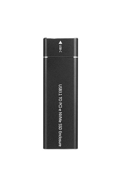Generic علبة محرك أقراص صلبة M.2 M Key NVMe عالية السرعة بسرعة 10 جيجابت في الثانية باللون الأسود