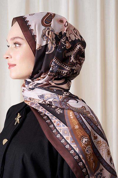 Madame Polo Καφέ σάλι Hesperian Motif