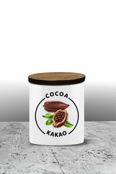 Bytwo Cocoa Storage Container - Ceramic Storage Container - Spice Rack - 300ml Storage Container