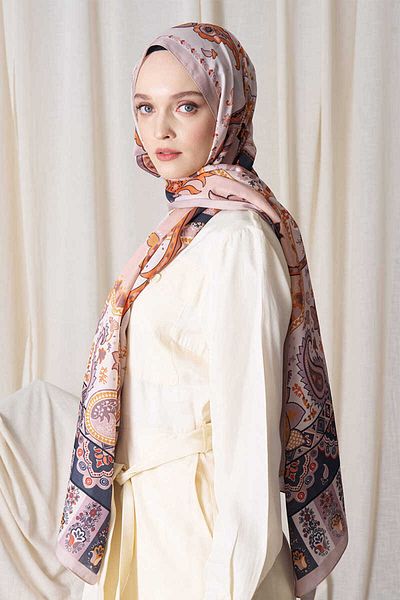 Madame Polo Σάλι Historical Hesperian Pattern - Μπεζ
