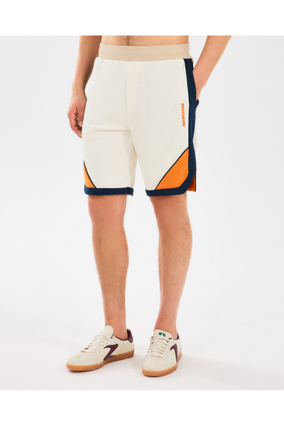 SKECHERS M Diagonal Lw Fleece Sweatshort Erkek Offwhite Şort S2510040-102