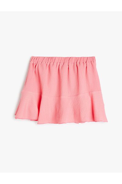 Koton New Season Ruffled Basic Shorts Skirt with Elastic Waist
