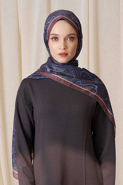 Madame Polo Şal cu model victorian istoric - Petrol