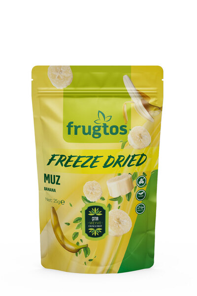 Freeze Dried Dilim Muz 25g | Dondurularak Kurutulmuş Meyve | Sağlıklı Vegan Meyve Cipsi