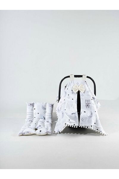 Letizia Stroller Cover and Cushion Set with Animal Figures