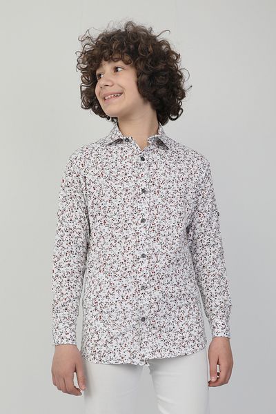 e-çocuk Cămașă pentru băiat cu model floral 3507