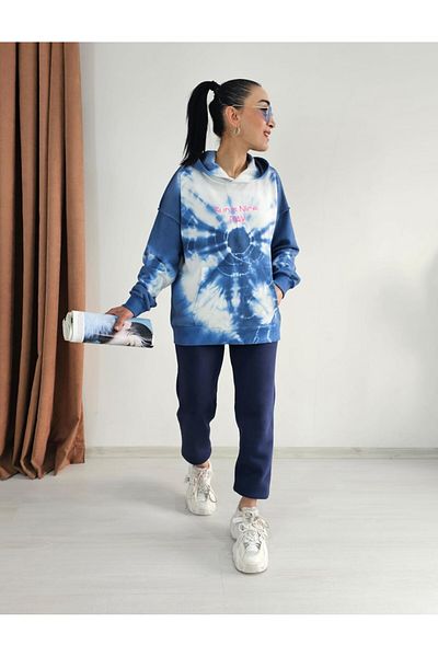6 butik altı üstü butik Σετ αθλητικής φόρμας με κουκούλα Kangaroo Pocket Sun Day Print