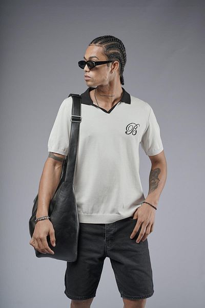 king brich Πλεκτό μπλουζάκι Polo Neck Raglan Sleeve Regular Fit
