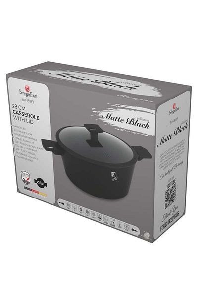 Berlinger Casserole with titanium surface and lid 28 cm Matte Black Collection