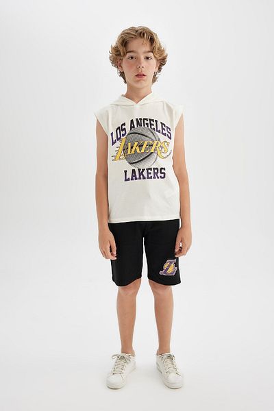 DeFacto Boys Nba Los Angeles Lakers Hooded Singlet Shorts 2-Piece Set C2711a824hs