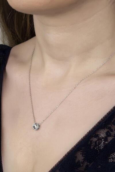 Swarovski Union Crystal Kadın Pırlanta Montür Rose Gümüş Kolye