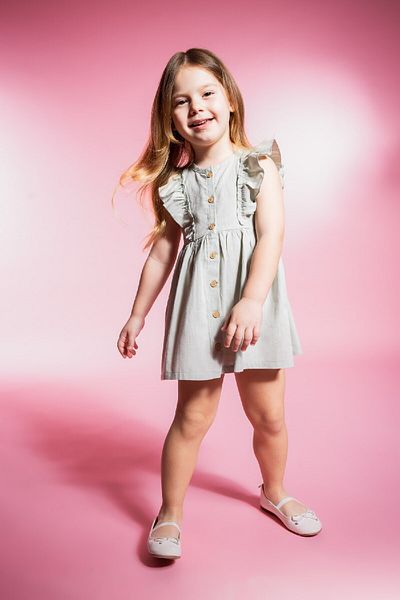 DeFacto Linen Look Sleeveless Baby Girl Dress - Z5119a224sm