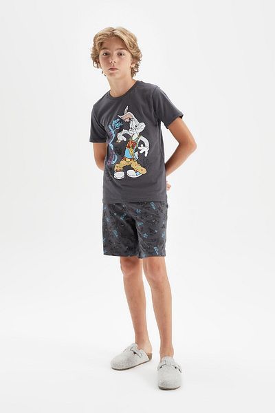 DeFacto Looney Tunes pizsama szett fiúknak - nyakú, rövid ujjú, felső rövidnadrág C2847a824sm