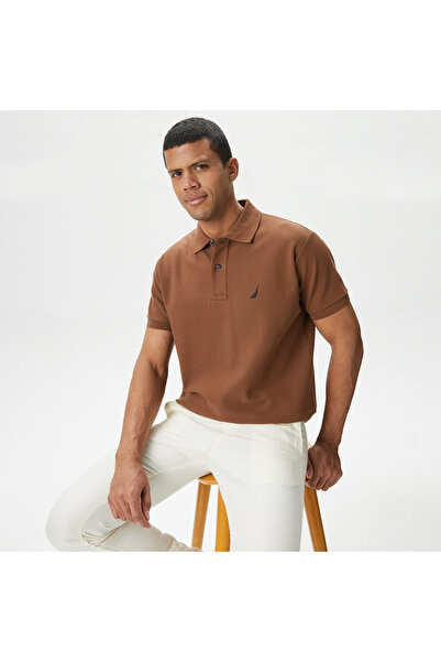 Nautica Erkek Kahverengi Classic Fit Kısa Kollu Polo Yaka T-Shirt