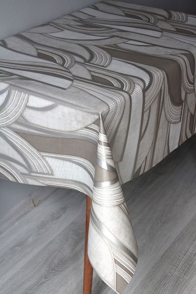 DedeEvTekstil Față de masă din PVC ștergabilă |   Linie metalică