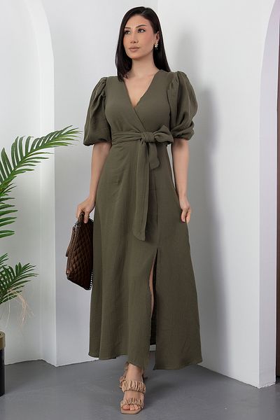 PULLIMM Rochie de in cu guler dublu cu cravată NY4558