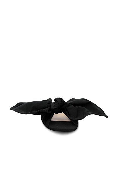 Vario Black Big Bow Flat Slippers N21 7107 Black (Black)