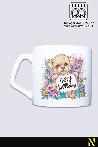 nilizma Happy Birthday Cute Dog Mug Cup Mug 225 ml