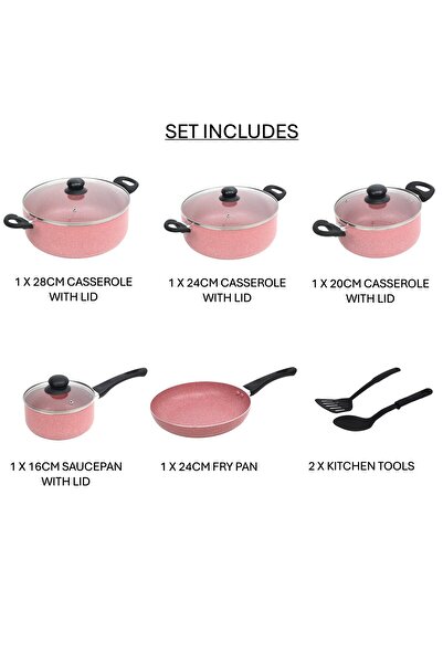Auroware 11 Pcs Non Stick Cookware Pots And Pans Set Aluminium Dishwasher Safe