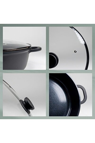 KELA Keck Lang Deep frying pan with lid and ceramic surface 32 cm ATURA