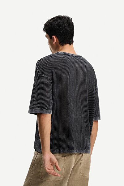 Bershka Short-sleeved mesh T-shirt