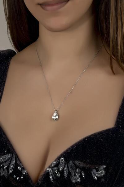 Swarovski Union Crystal Kadın Damla Gümüş Kolye
