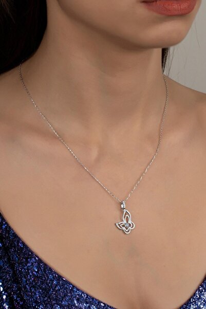 Swarovski Union Zirconia Kadın Kelebek Gümüş Kolye