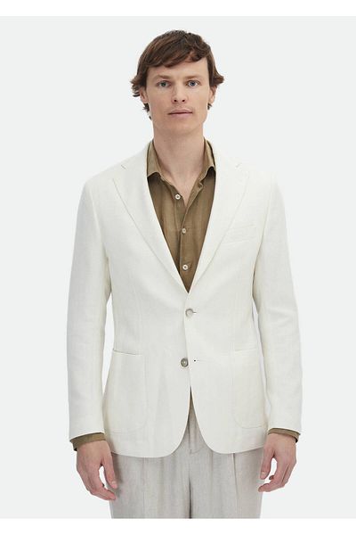 Ramsey Slim Fit Jacke aus Baumwollmischung mit gemusterter Hemdschulter