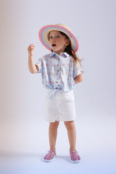 DeFacto Baby Girl Patterned Short Sleeve Shirt C3756A524SM