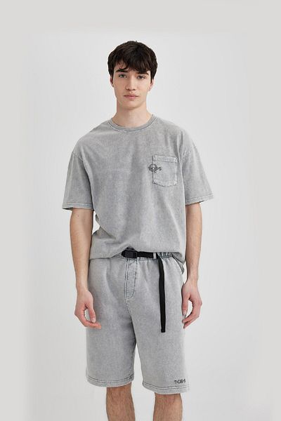 DeFacto Boxy Fit Crew Neck Printed Short Sleeve T-Shirt C2446AX24SM