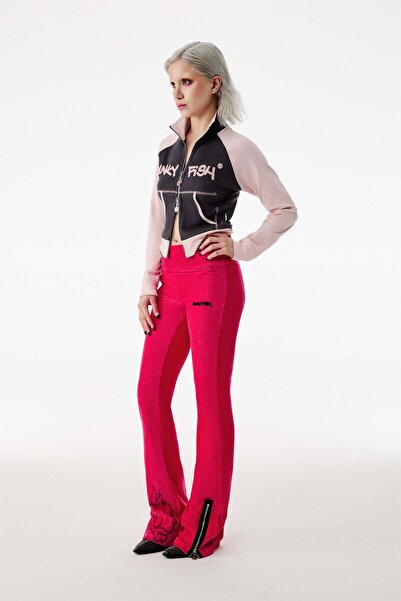 O'she PunkyFish Kadife Fermuar Detaylı Pantolon