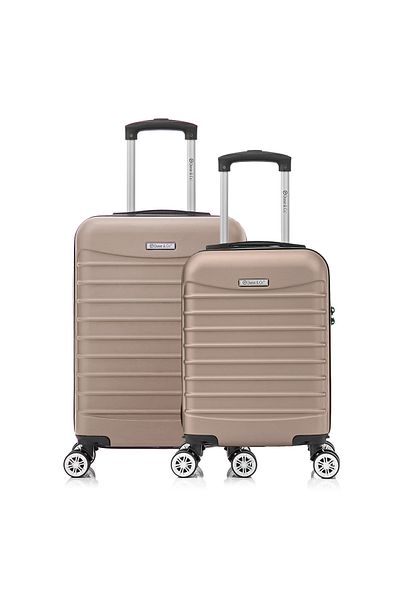 Quasar & Co. Set 2 Trolere Cabina,model Line,40x30x20cm Roti Detasabile/55x36x20cm,troller Cu Cifru,abs,crem
