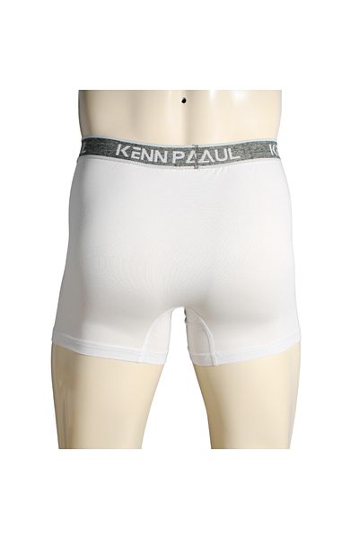 Kennpaul Men's White Plain Cotton Luxury Boxer -Fitted Soft Durable
