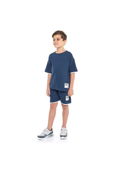 Victor and Jane Boys' Cord Set –  Navy T-Shirt and Shorts Set