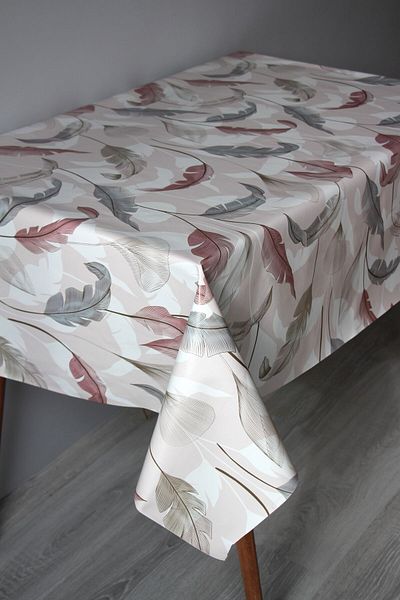 DDHOME Erasable Fiber Pvc Oilcloth Table Cloth 1254-2 Featherleaf