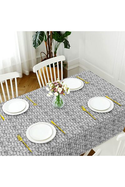 Evim Canvas Wicker Dark Gray Liquid Proof Stain Resistant Table Cloth