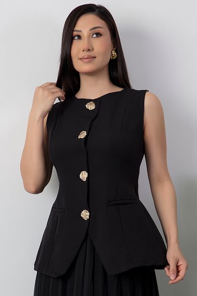 PULLIMM Costum din două piese cu fustă din șifon cu nasturi NY4505