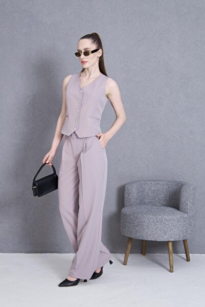 LOVELF Yakası Düğme Detaylı 3lü Takım Gri