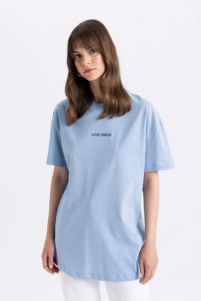 DeFacto Tricou cu mânecă scurtă cu decolteu și tunică C3969ax24sm