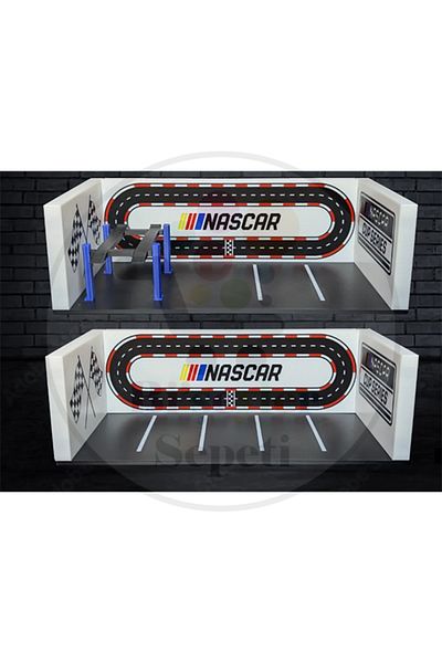 Bi'şeyler Sepeti Nascar 1:64 Diorama Garage Parking Diecast (Not Include Vehicle)