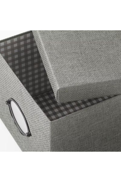 IKEA KVARNVIK Storage Box with Lid, Grey – 25x35x20 cm | IKEA Durable Organizer