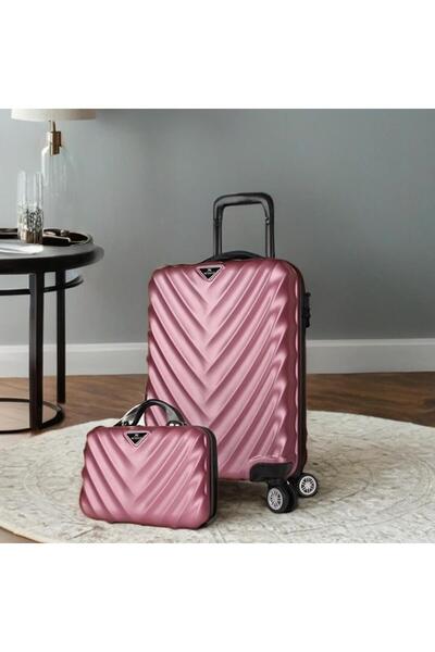 My Valice Lotus Abs Kabin Ve Makyaj Boy Rose 2'li Valiz Seti