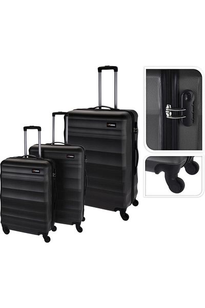 Excellent Houseware Valistă de călătorie pe roți set de 3 PROWORLD antracit