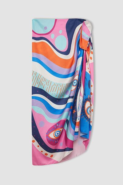 DeFacto Regular Fit Patterned Beach Skirt-Fall in Love B1443Ax24Sm