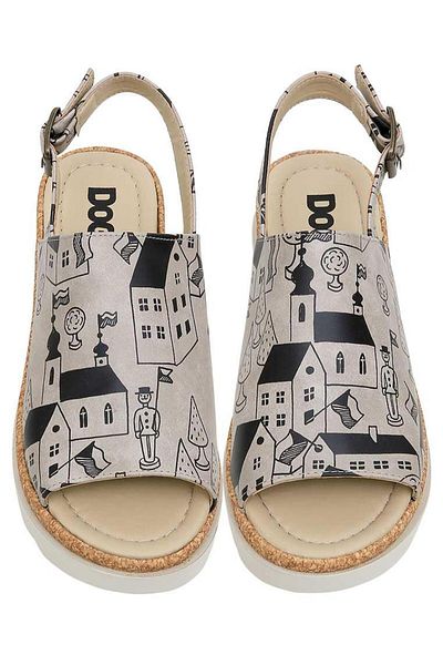 Dogo Women's Vegan Leather Multicolor Thick Sole Sandals - Toy Houses Design