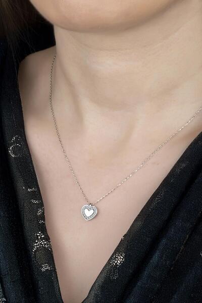 Swarovski Union Zirconia Kadın Kalp Montür Gümüş Kolye