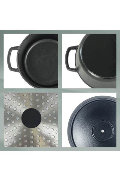 KELA Keck Lang Cast iron baking tray with lid CALIDO 29x23x11cm black